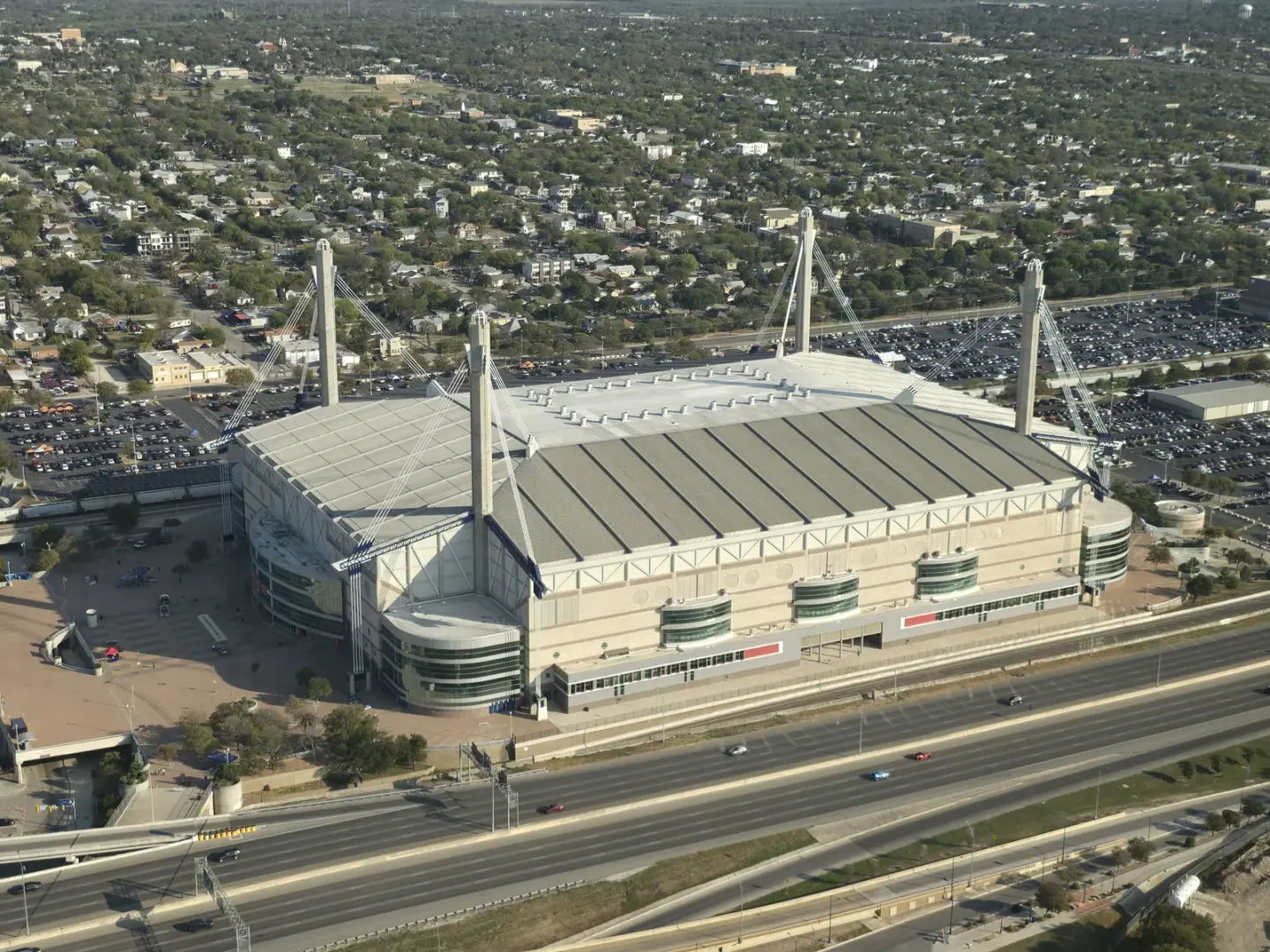 Aerial view of the Alamodome in San Antonio