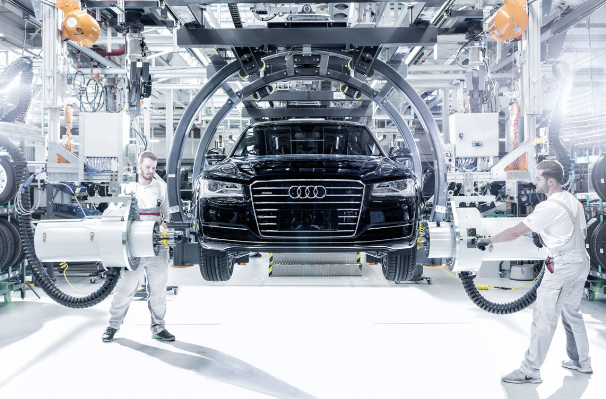 An Audi production line