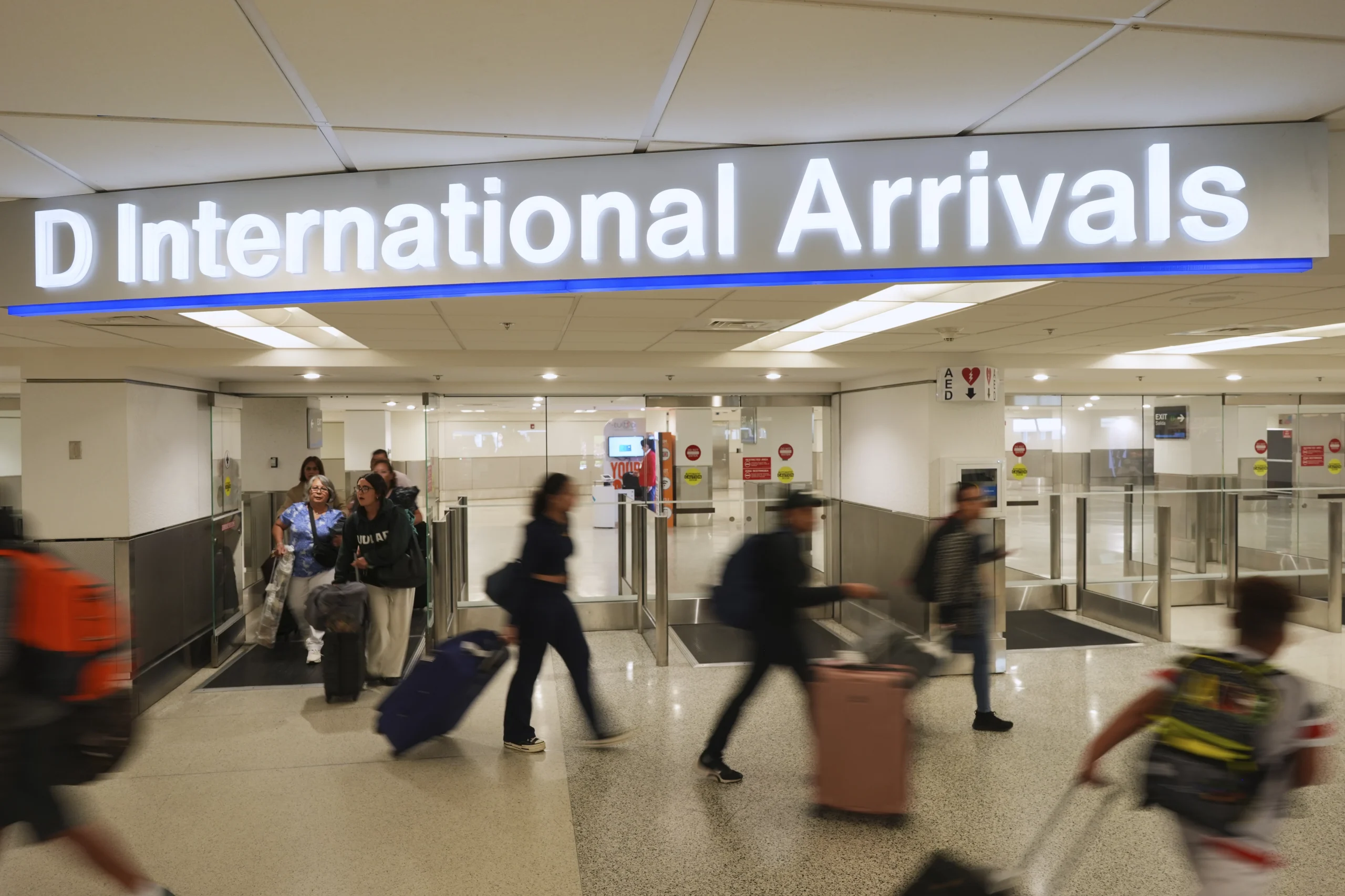 International arrivals at a U.S. airport