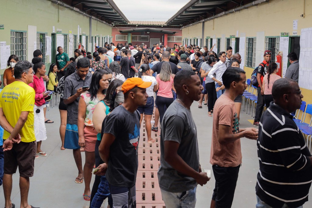 Voters at a polling station in Brazil