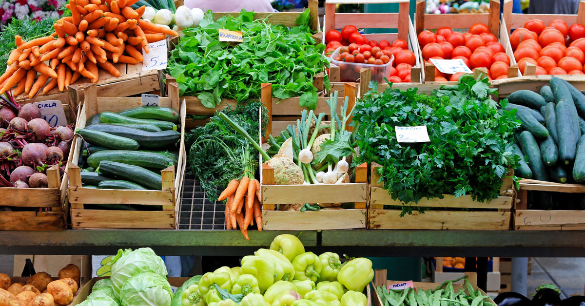 Fresh produce at a grocery store