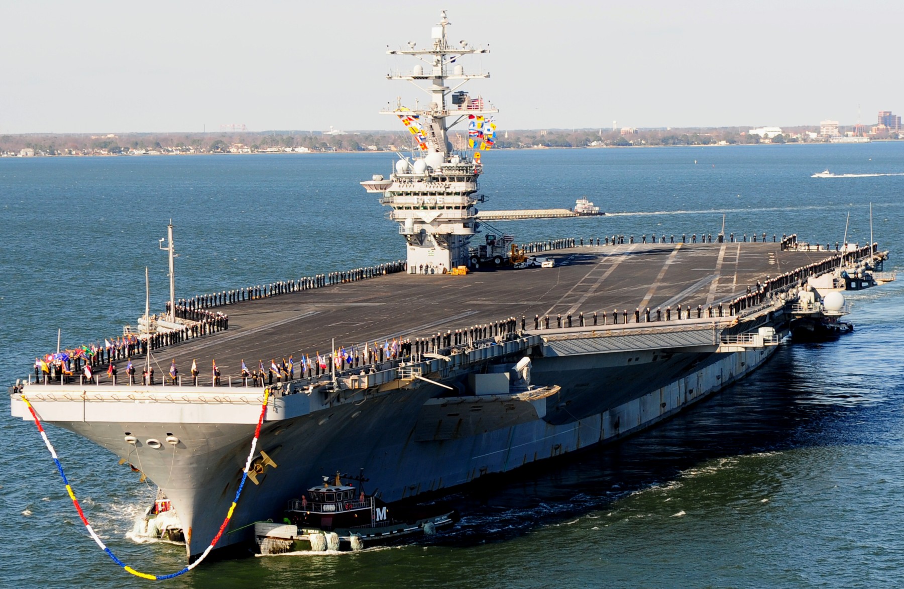 USS Dwight D. Eisenhower aircraft carrier at sea
