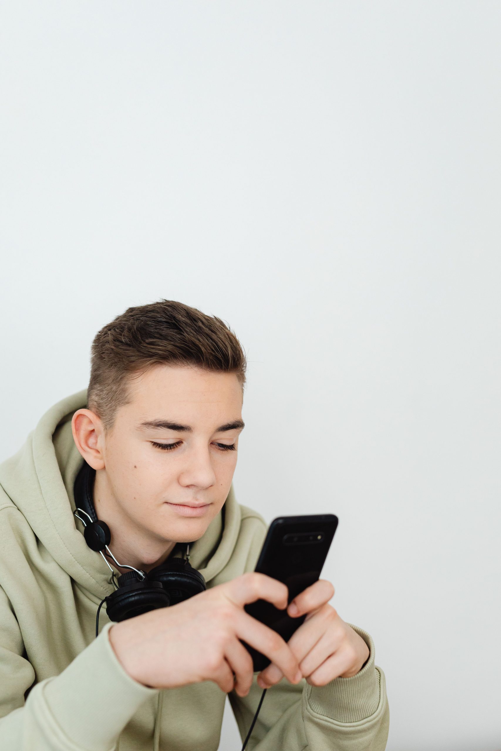 Teen using a smartphone