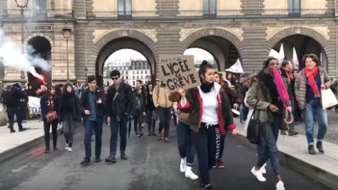 Student protests in Paris, France
