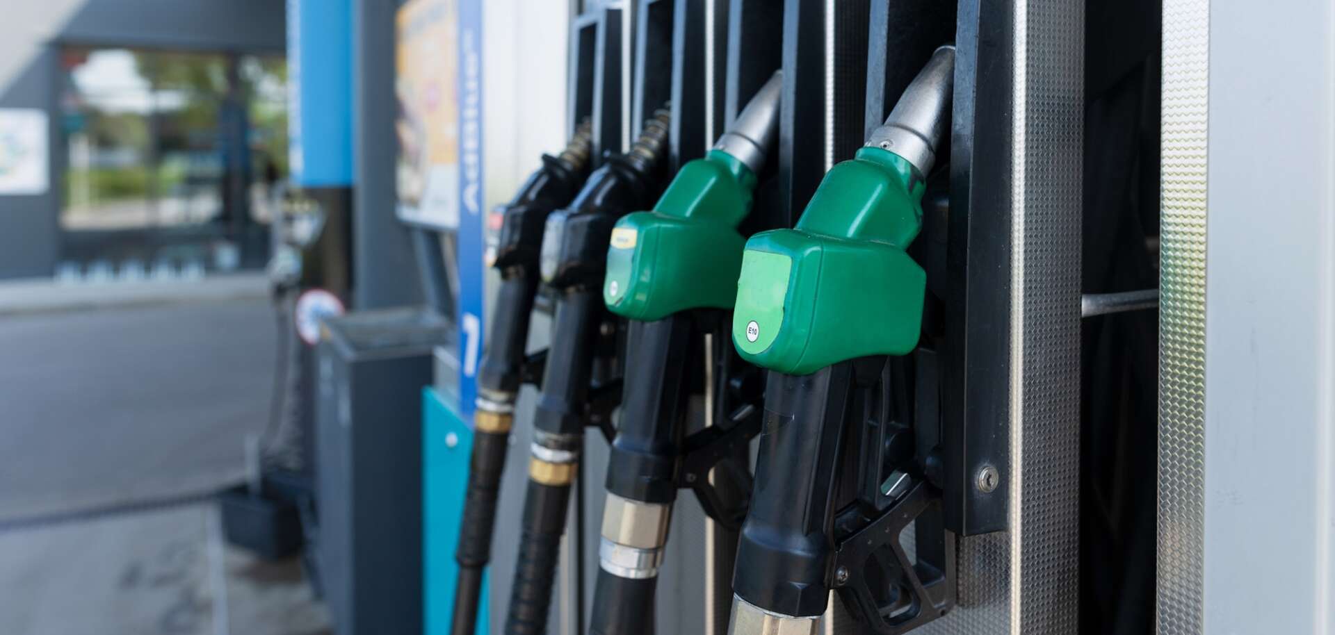 Fuel pumps at a gas station