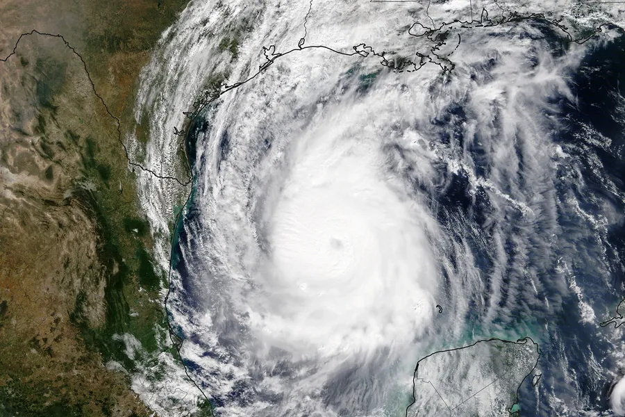 Satellite view of Hurricane Isaias over the Gulf of Mexico
