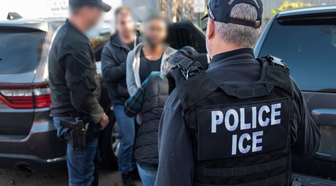 ICE agents during an enforcement operation. (File photo)
