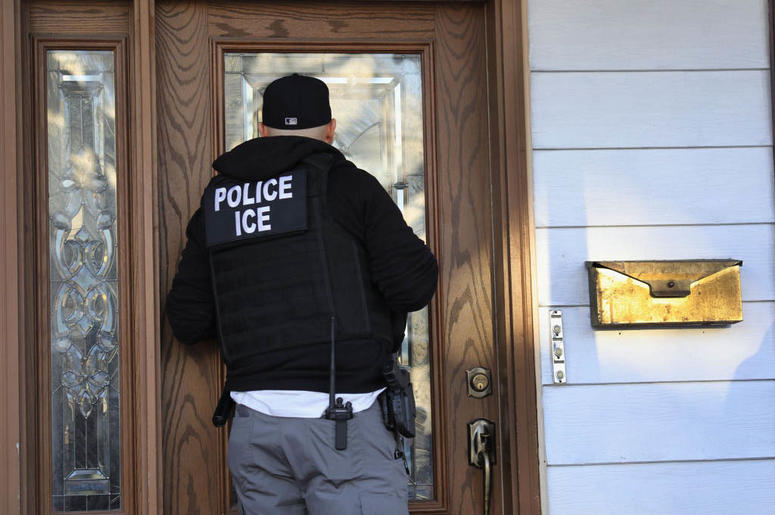 ICE agents during an enforcement operation