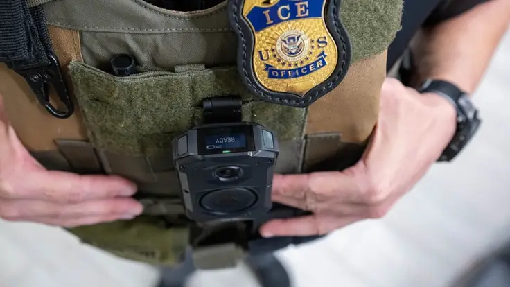 ICE badge and vest