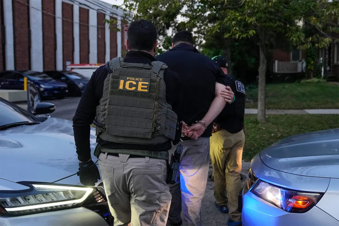 ICE agents during an enforcement operation