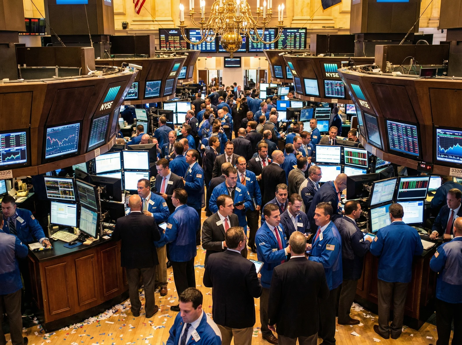 Traders on the New York Stock Exchange floor