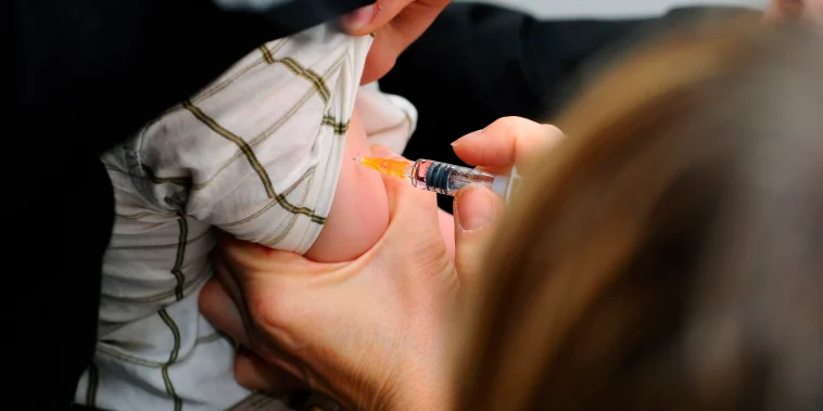 File photo: A child receiving a measles vaccination