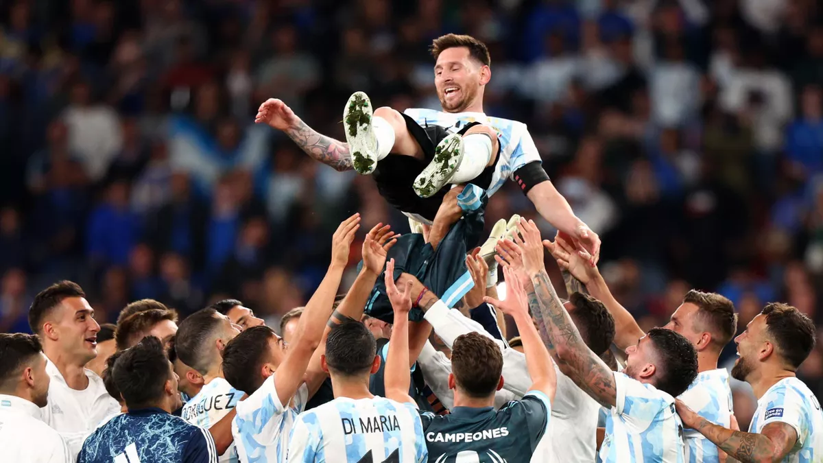 Lionel Messi playing his final match for Argentina at the Estadio Monumental