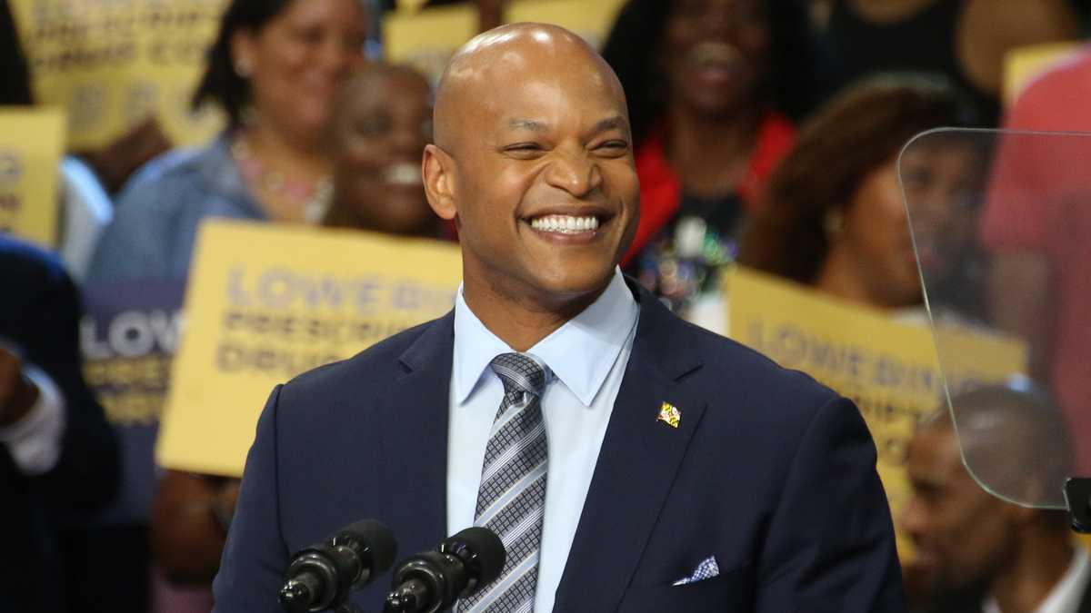 Gov. Wes Moore speaking at a rally