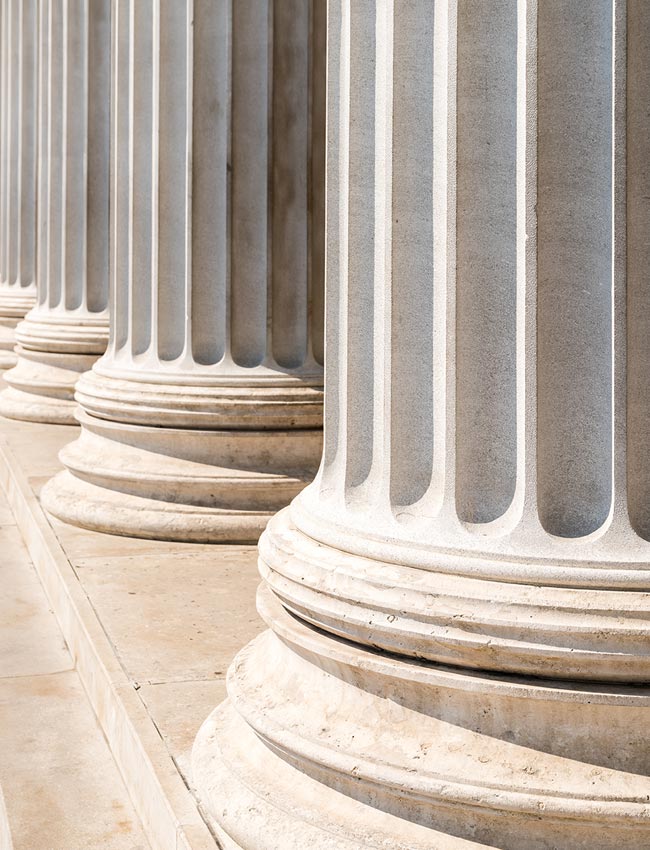 Stone columns of a courthouse