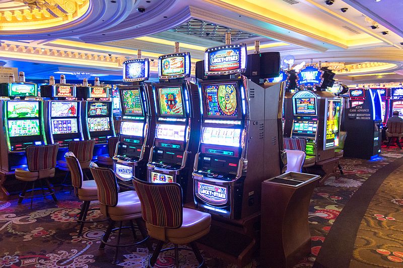 Slot machines on a casino floor