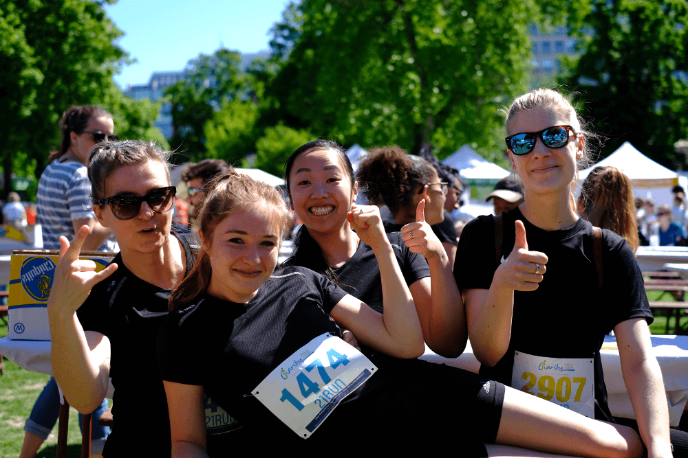 volunteers on a charity walk