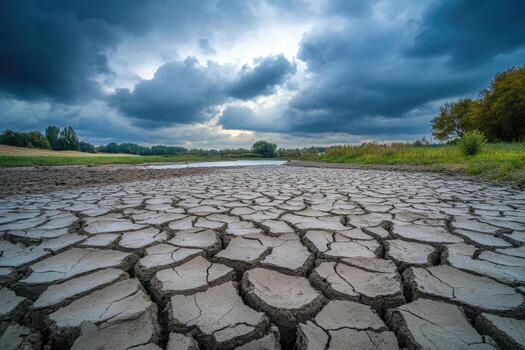 a cracked, dry riverbed