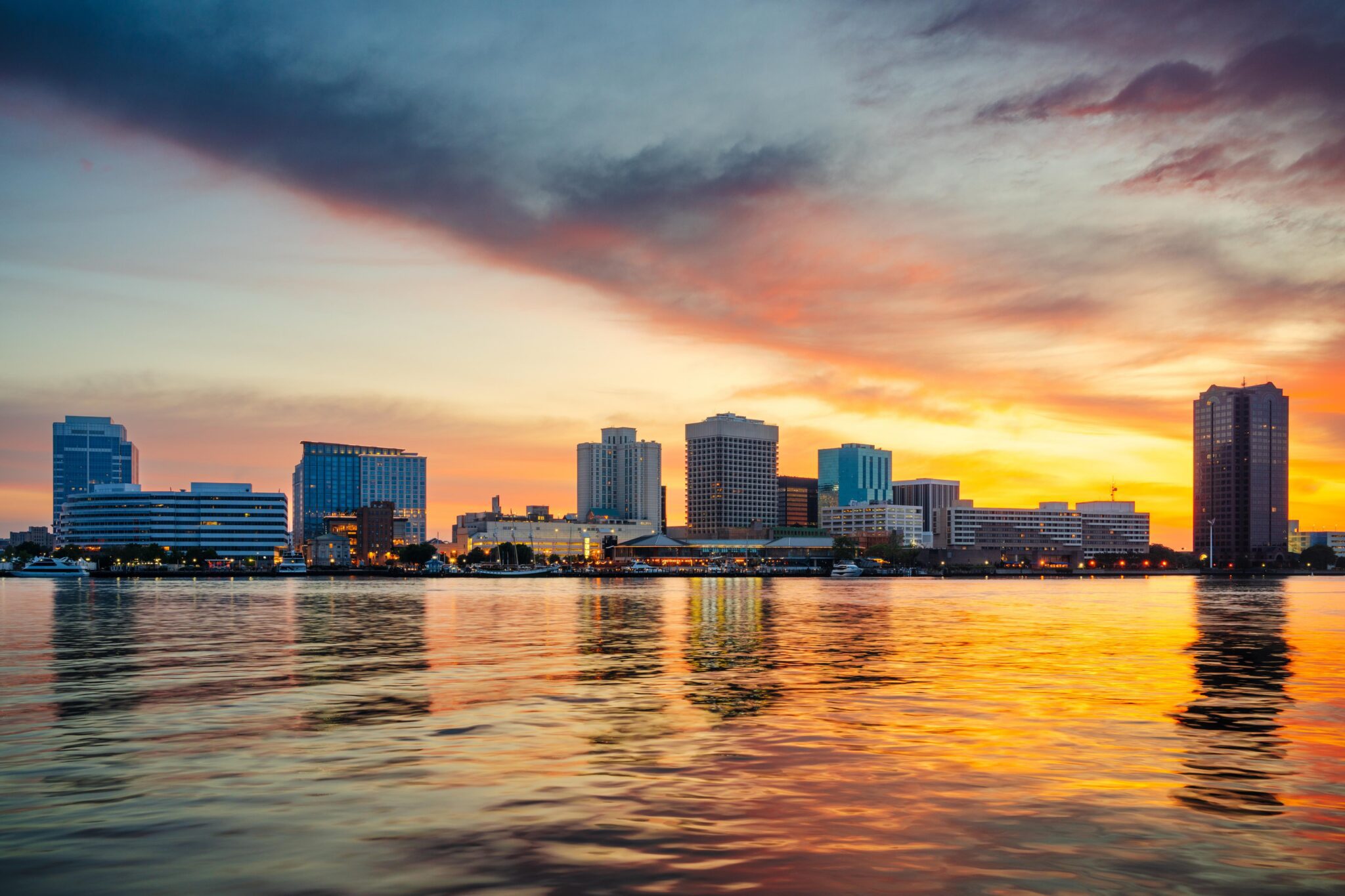 the Norfolk skyline
