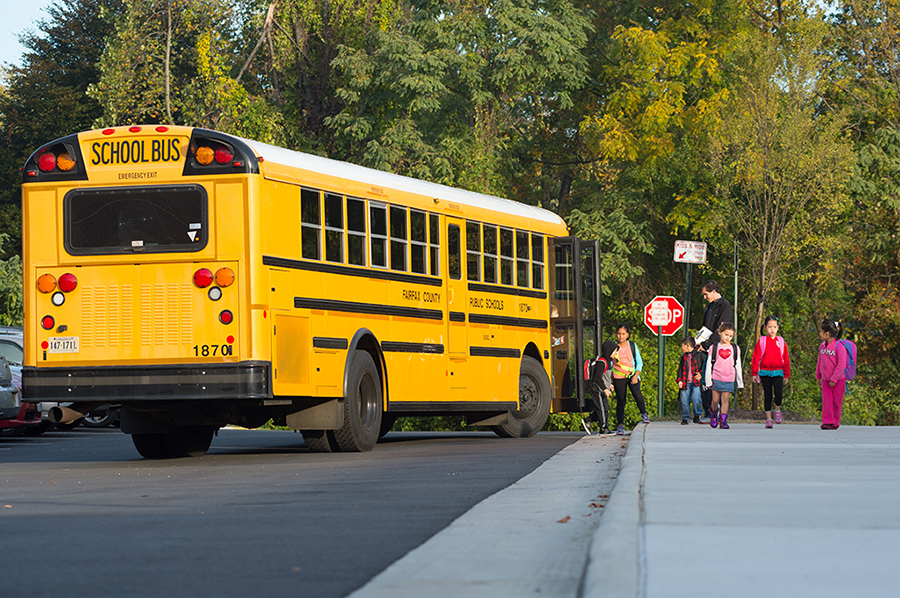 a school bus on the road