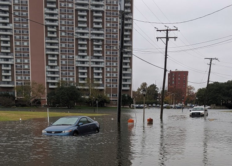 Street flooding in the Ghent neighborhood of Norfolk, Virginia