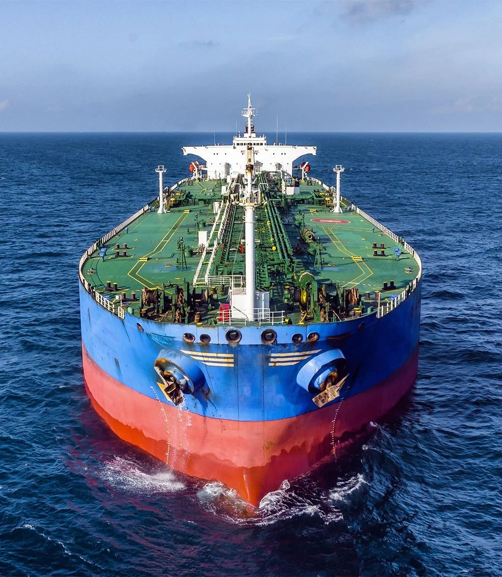 an oil tanker at sea