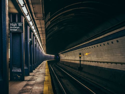 A New York City subway station platform