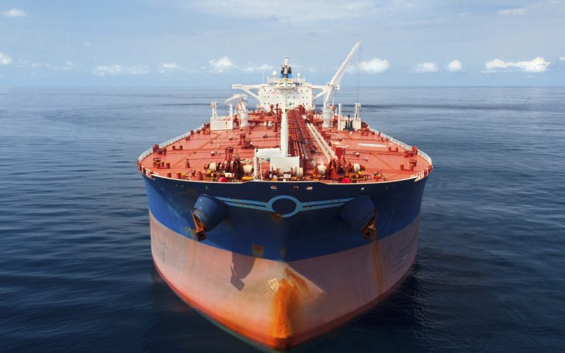 Oil tanker at sea