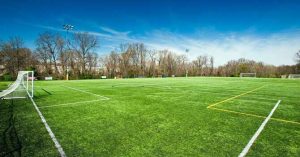 Youth soccer field with goals